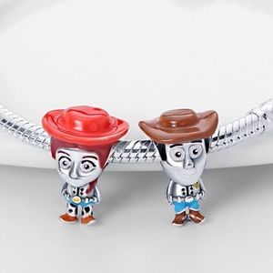 Cartoon Cowboy Cowgirl Charm S925 Sterling Silver, Cowboy Cowgirl Jewelry